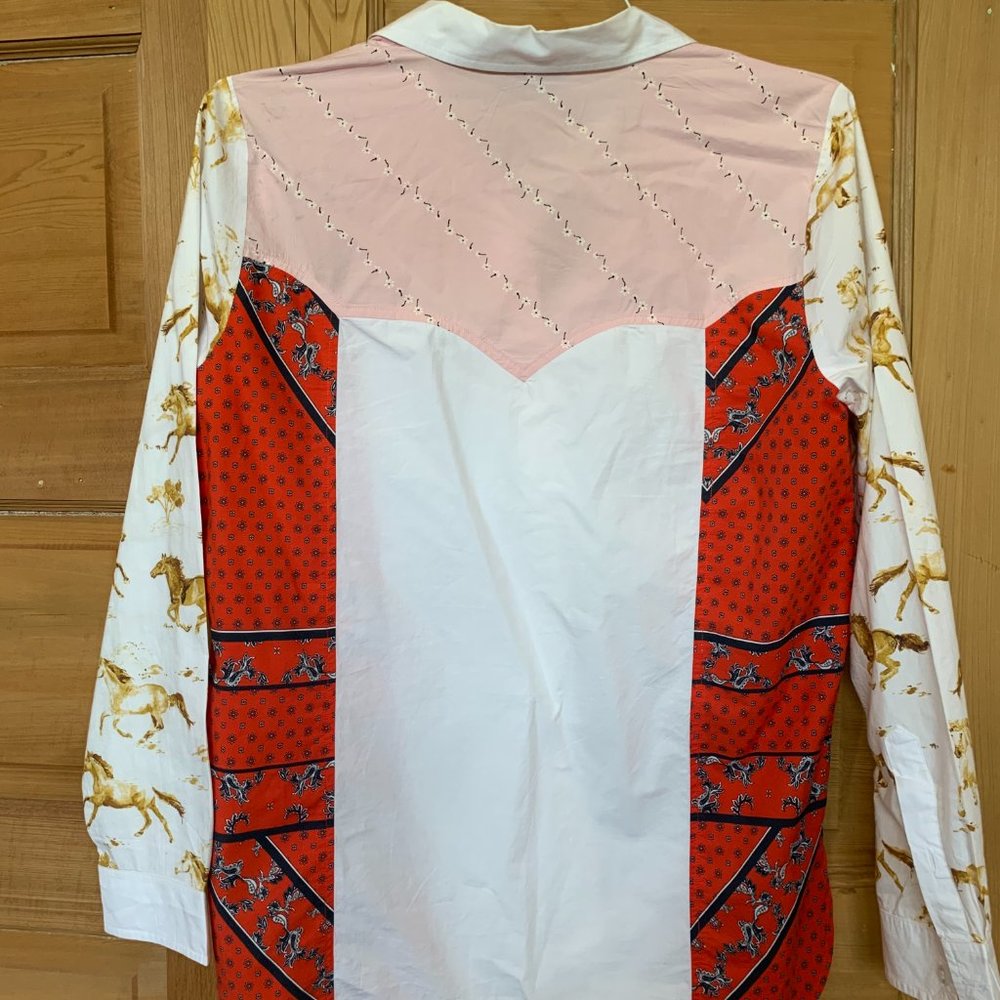 Ganni Sweeny Patchwork Print Button Down Shirt - image 5